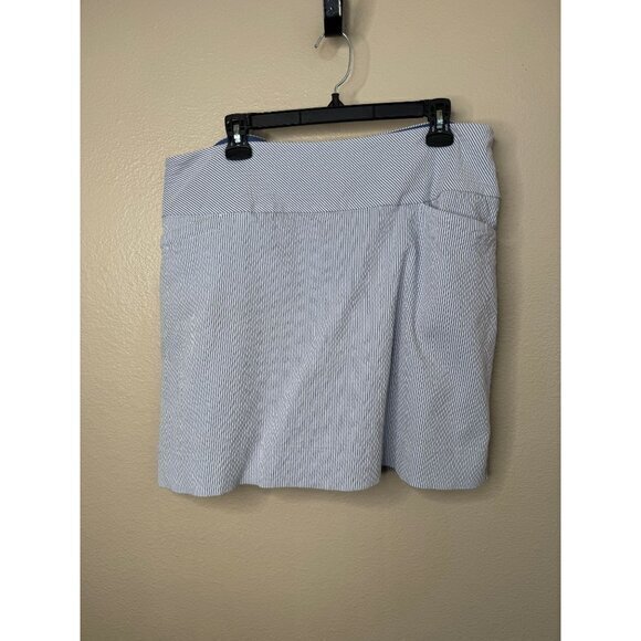 S.C. & Co Women's Blue Skorts size x-Large skirt shorts striped pull on rayon - Picture 2 of 10